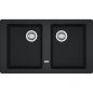 Preview: Franke BFG 620, 2x 860x500mm, 2 x Siebkorb als Drehknopfventil, mit rundem Ueberlauf, Onyx