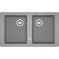 Preview: Franke BFG 620, 2x 860x500mm, 2 x Siebkorb als Drehknopfventil, mit rundem Ueberlauf, Steingrau