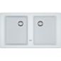 Preview: Franke BFG 620, 2x 860x500mm, 2 x Siebkorb als Drehknopfventil, mit rundem Ueberlauf, Glacier