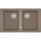 Preview: Franke BFG 620, 2x 860x500mm, 2 x Siebkorb als Drehknopfventil, mit rundem Ueberlauf, Cashmere