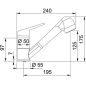 Preview: Franke Armatur NOVARA-PLUS, Auszugsbrause, Hochdruck, mit drehbarem Schwenkkopf, Obenbedienung Einhebel, hoher Nutzungsradius, Cashmere