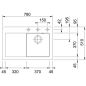 Preview: Franke MTK 611-78, 780x510mm, Siebkorb als Druckknopfventil, mit verdecktem Ueberlauf, Abtropfflaeche links, mit Ablaufgarnitur, 2 Batterieloecher, An