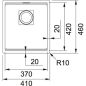 Preview: Franke KNG 110-37, 340x400mm, Siebkorb als Druckknopfventil, mit verdecktem Ueber- und Ablauf, inkl. Ablaufgarnitur, Steingrau