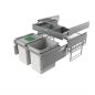Preview: Cox® Base 360 K/600-2 mit Base-Board, Abfallsammler mit Frontauszugssystem, mit Biodeckel, hellgrau, H 460 mm
