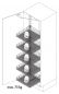 Preview: VS TAL Gate Rahmen, Hochschrankauszug, für 450 mm Korpus, H 1200-1450 mm, für 4 Körbe