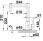 Preview: BLANCO MILI schwarz matt 526665