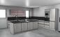 Preview: Burger Planungsküche Celine F132 CONCRETE WHITE Arbeitsplatte Shale black