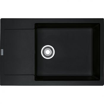 Franke MRG 611-78 XL, 780x500mm, Siebkorb als Druckknopfventil, mit verdecktem Ueberlauf, reversibel, Onyx