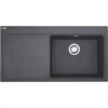 Franke MTG 611, 1000x515mm, Siebkorb als Druckknopfventil, mit verdecktem Ueberlauf, Tropfteil links, Onyx