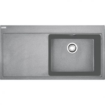 Franke MTG 611, 1000x515mm, Siebkorb als Druckknopfventil, mit verdecktem Ueberlauf, Tropfteil links, Steingrau