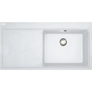 Franke MTG 611, 1000x515mm, Siebkorb als Druckknopfventil, mit verdecktem Ueberlauf, Tropfteil links, Glacier