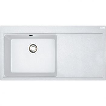 Franke MTG 611, 1000x515mm, Siebkorb als Druckknopfventil, mit verdecktem Ueberlauf, Tropfteil rechts, Glacier