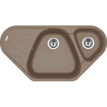 Franke AZG 661-E 960x500mm, 3 1/2", Drehknopf-Ventil, Becken rechts, runder Überlauf, Cashmere