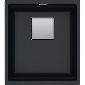 Franke KNG 110-37, 340x400mm, Siebkorb als Druckknopfventil, mit verdecktem Ueber- und Ablauf, inkl. Ablaufgarnitur, Onyx