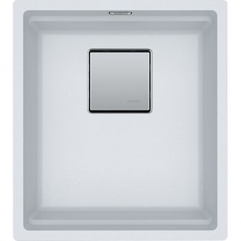 Franke KNG 110-37, 340x400mm, Siebkorb als Druckknopfventil, mit verdecktem Ueber- und Ablauf, inkl. Ablaufgarnitur, Glacier