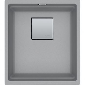 Franke KNG 110-37, 340x400mm, Siebkorb als Druckknopfventil, mit verdecktem Ueber- und Ablauf, inkl. Ablaufgarnitur, Steingrau