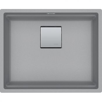 Franke KNG 110-52, 560x460mm, Siebkorb als Druckknopfventil, mit verdecktem Ueberlauf, mit Ablaufgarnitur, ohne Tropfteil, Fragranit, Steingrau