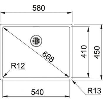 Franke BXX 210/110-54, Integral-Siebkorb als Stopfenventil, mit verdecktem Ueberlauf, ohne Tropfteil, ohne Batterieloch