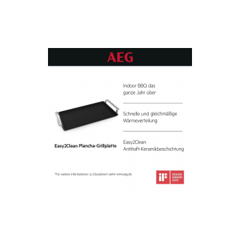 AEG A9HHPG11 - Zubehör - Schwarz Plancha Grill 2.0 mit Antihaft-Keramikbeschichtung
