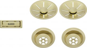 Blanco Ablauf-/Überlaufset für Doppelbecken satin gold 203477