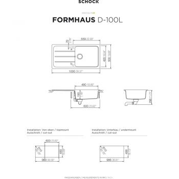 SCHOCK Spüle, Unterbau FOMD100LUGNE