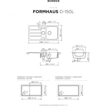 SCHOCK Spüle, Unterbau FOMD150LUGON