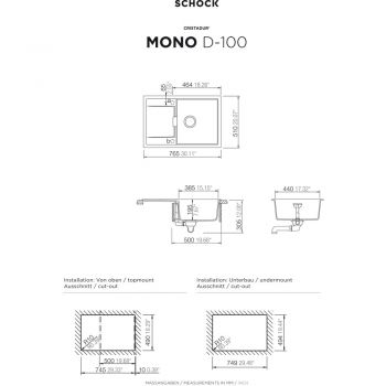 SCHOCK Spüle, Unterbau MOND100UMAG