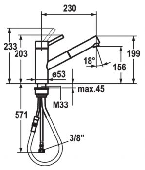 KWC Inox 3, Einhebelmischer, Edelstahl, Hochdruck