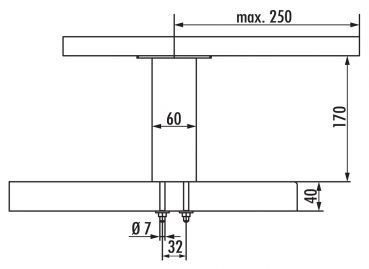 Korfu 1, Konsole, edelstahlfarbig, H 170 mm