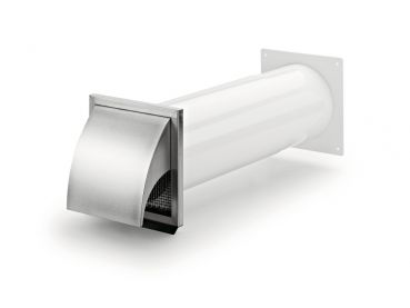 Klima-Blow-E 150 Mauerkasten, weiß/Edelstahl