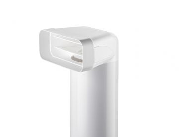 F-UR 150 Umlenkstück 90° mit Rundrohr, Verbindungselement, weiß, L 500 mm
