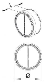 Rückstauklappe rund, Abluftzubehör, Ø 150 mm, L 62 mm 4043030