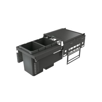 Cox® Base 360 S/400-2, Abfallsammler für Frontauszüge, ohne Biodeckel, anthrazit, H 360 mm