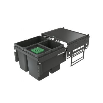 Cox® Base 360 S/500-3, Abfallsammler für Frontauszüge, mit Biodeckel, anthrazit, H 360 mm