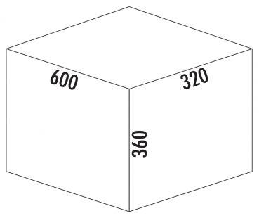 Cox® Base 360 K/600-2, Abfallsammler mit Frontauszugssystem, ohne Biodeckel, anthrazit, H 360 mm