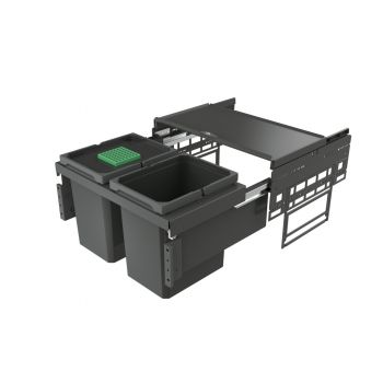 Cox® Base 360 K/600-2, Abfallsammler mit Frontauszugssystem, mit Biodeckel, anthrazit, H 360 mm