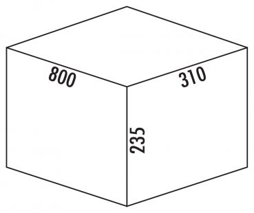 Cox® Box 235 K/800-3, Abfallsammler für vorhandene Auszüge, ohne Biodeckel, hellgrau