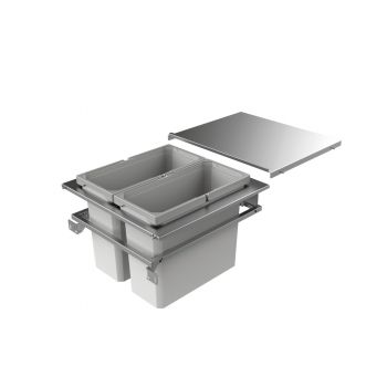 Cox Cast® 500-2, Abfallsammler für vorhandene Zargen, hellgrau, H 360 mm