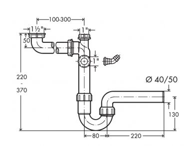 Raumschaffer , Siphon, 1 ½ Zoll x Ø 40 mm