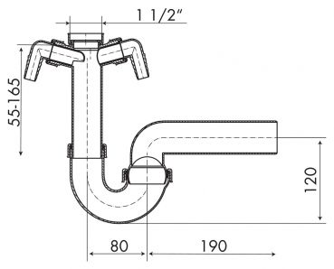Kugelgelenksiphon 2, Siphon, 1 ½ Zoll x Ø 40 mm