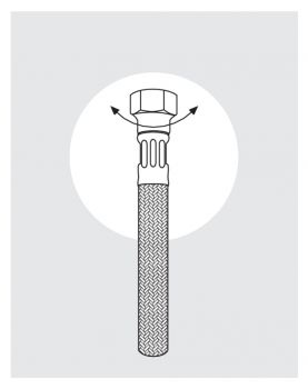 Flex-Edelstahlschlauch Überwurfmutter, Sanitärschlauch, L 1000 mm