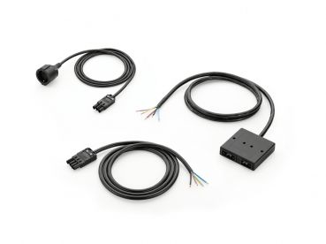 Power Splitter Standard und Induktion, Herdkabel, je 5 m Kabellänge, schwarz