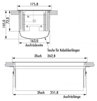 PowerFit K, Einbausteckdosenelemente, Aluminium eloxiert 9015032