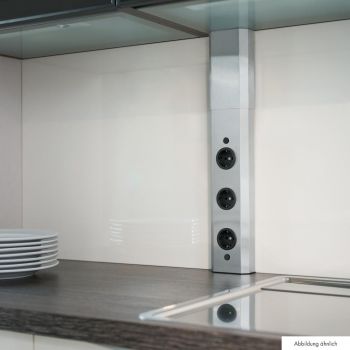 Mira Wand 2, Aufbausteckdosenelement, 2fach, mit Schalter für externe Beleuchtung
