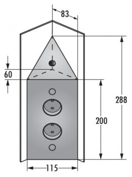 Mira ES4, Ecksteckdosenelement, Edelstahl