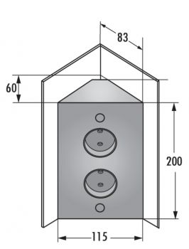 Mira ES2, Ecksteckdosenelement, Edelstahl 4049577010322