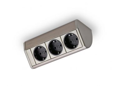 Evoline® Dock Cuisine, Aufbausteckdosenelement, edelstahlfarbig