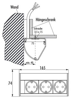 Evoline® Dock Cuisine, Aufbausteckdosenelement, edelstahlfarbig