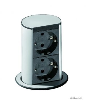 Elevator 2, Versenkbares Steckdosenelement, mit französischen Steckdosen