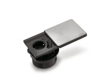 Evoline® Square-USB, Einbausteckdosenelemente, edelstahlfarbig